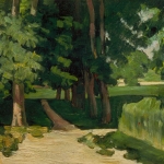 Les Marronniers et le Bassin du Jas de Bouffan, 1871 ? , 37x44cm, NR158 Londres; The Tarte Gallery ( le peintre est à peine sori du Mas) 