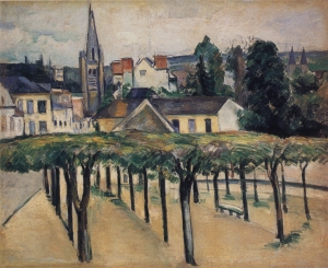 Place de Village, Melun vu depuis l'apprtemetn de Cézanne, 2 place dela Prfcture, 1878-1879, 50,9x63cm, NR 595, Phildelphie, Barnes Foundation