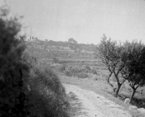 La route tournante en haut du chemin de la route des Lauves . Photographie Rewald vers 1935.