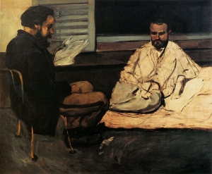 Paul Alexis lisant à Emile Zola 1869-70, 130x160cm, NR 151, Sao Paolo,Museu de Arte.