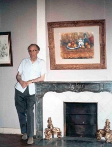 Leo Marchutz, dans l'exposition Cézanne de 1956 à Aix (cliché Marchutz)